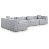 Cube Grey Durable Linen Textured Modular Sectional