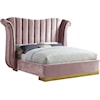 Meridian Furniture Flora Upholstered Pink Velvet King Bed 