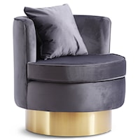 Kendra Grey Velvet Accent Chair