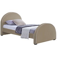 Contemporary Velvet Upholstered Twin Bed