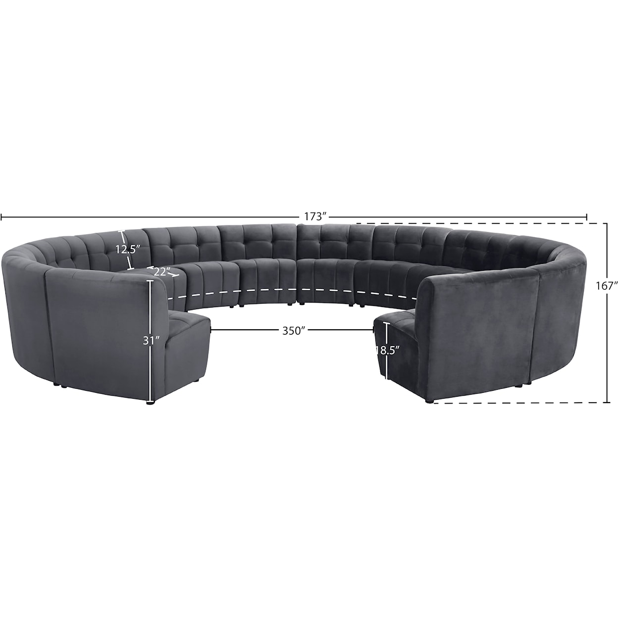 Meridian Furniture Limitless 14pc. Modular Sectional