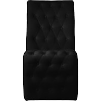 Contemporary Curve Dining Chair Black Velvet