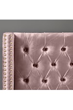 Meridian Furniture Barolo Contemporary Upholstered Pink Velvet Queen Bed