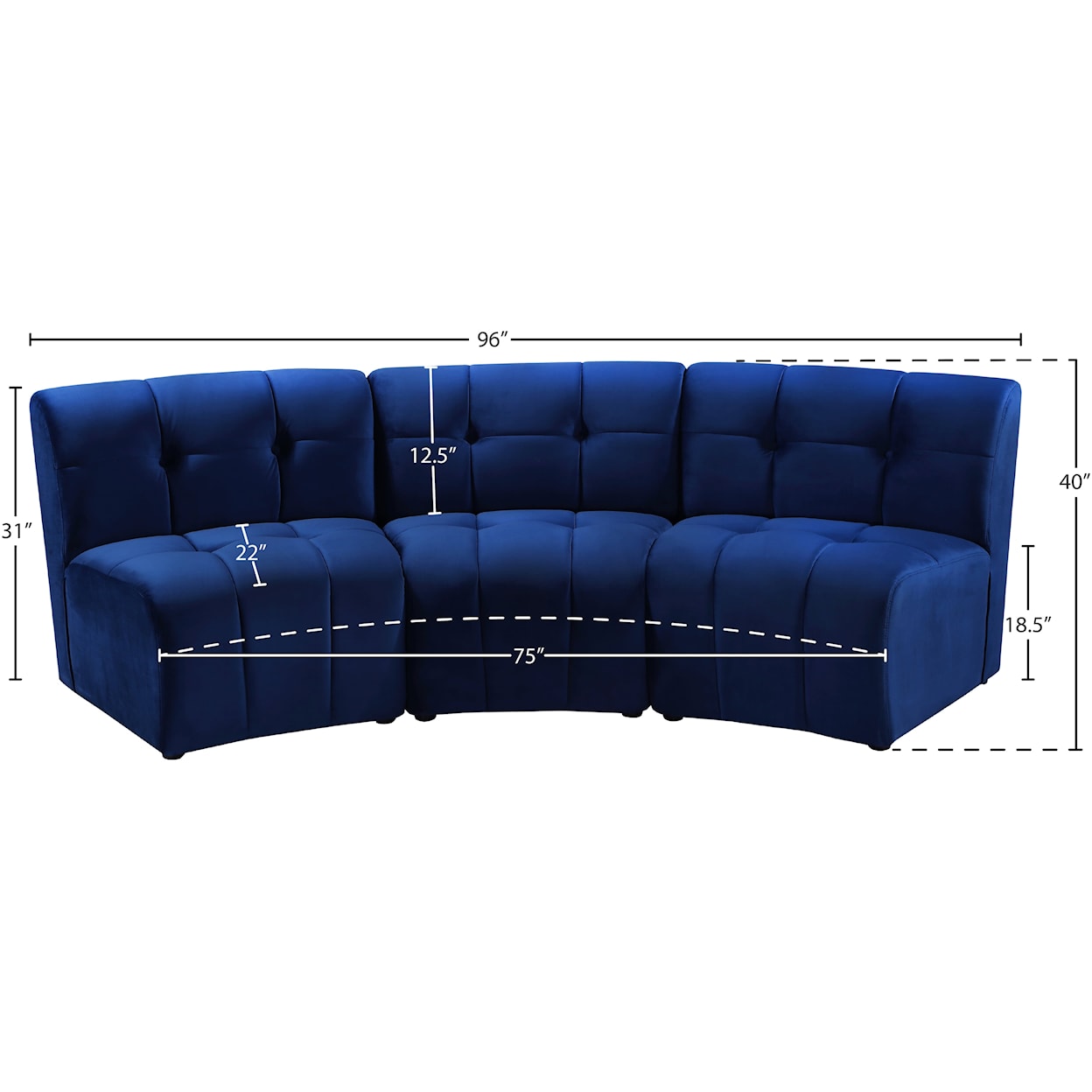 Meridian Furniture Limitless 3pc. Modular Sectional