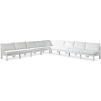 Nizuc White Water Resistant Fabric Outdoor Patio Modular Sectional