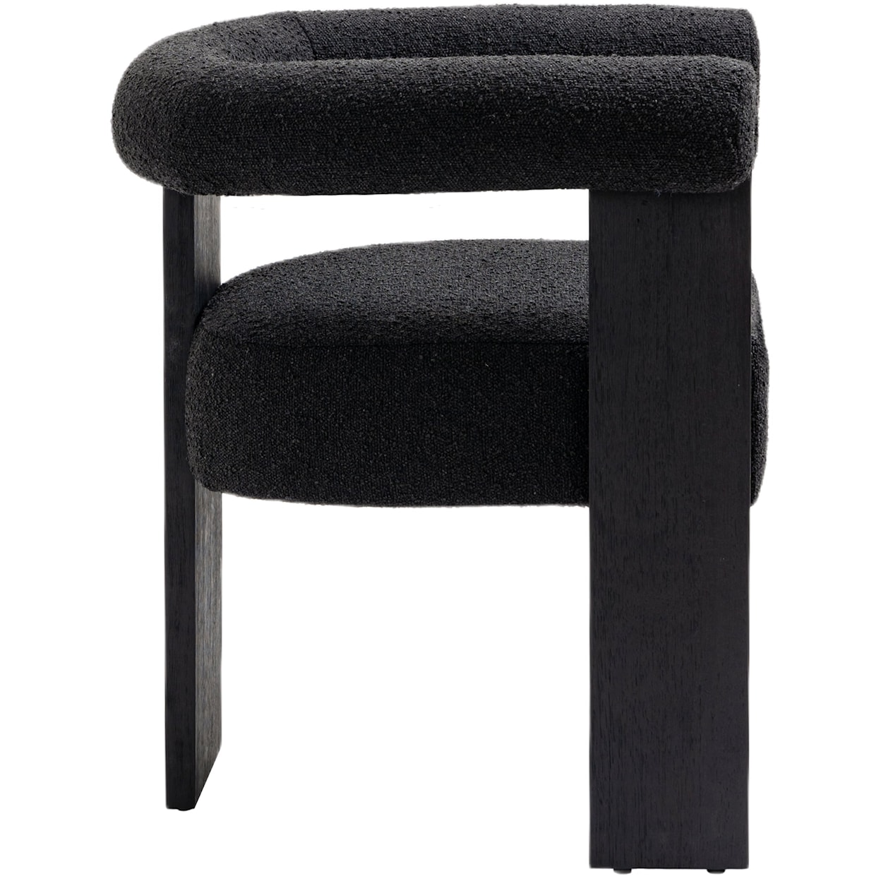 Meridian Furniture Barrel Fabric Barrel Dining Chair with Black Frame