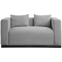 Contemporary Upholstered Loveseat with Track Arms