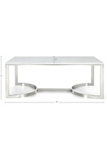 Meridian Furniture Copley Contemporary Chrome Coffee Table with White MarbleTop