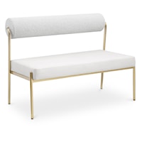 Carly Cream Faux Leather Bench
