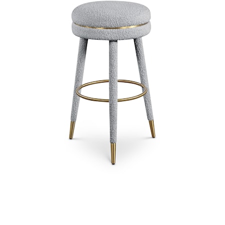 Upholstered Boucle Fabric Swivel Bar Stool