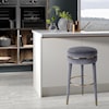 Meridian Furniture Coral Upholstered Grey Velvet Swivel Counter Stool