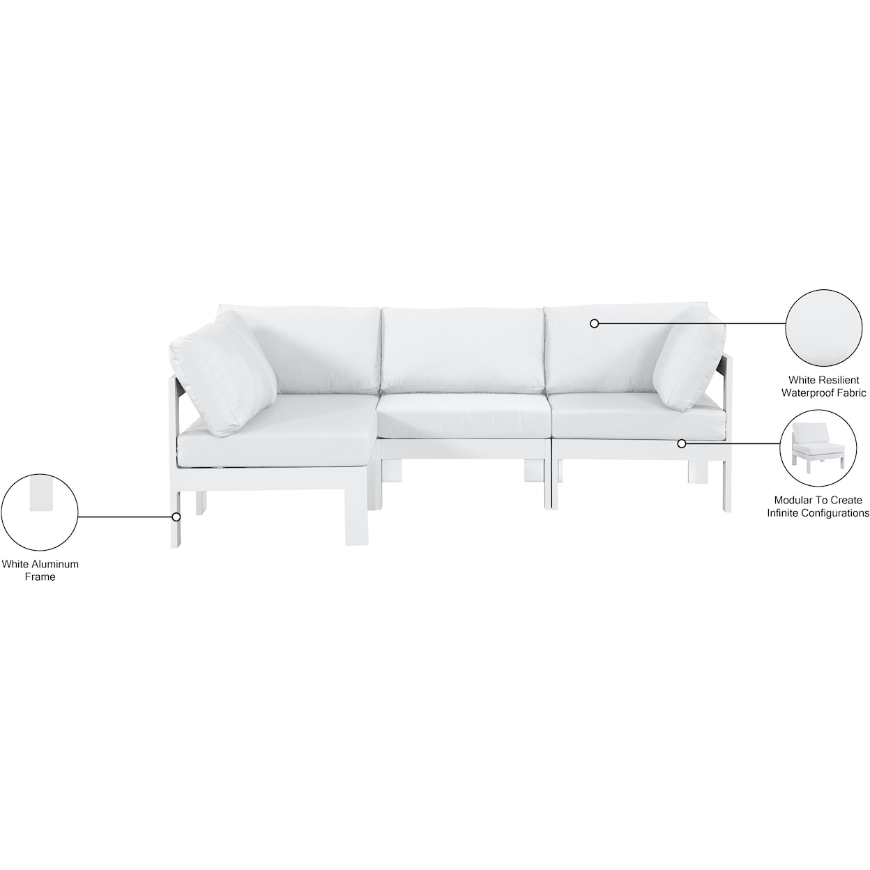 Meridian Furniture Nizuc Modular Sectional