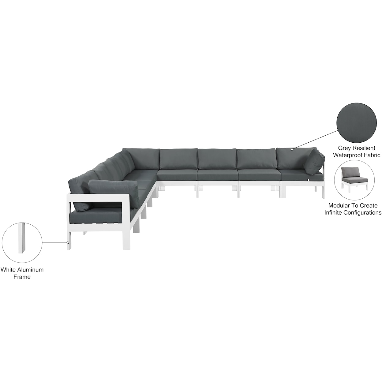 Meridian Furniture Nizuc Modular Sectional