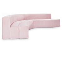 Curl Pink Velvet 2Pc. Sectional