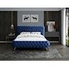 Meridian Furniture Delano Upholstered Navy Velvet King Bed