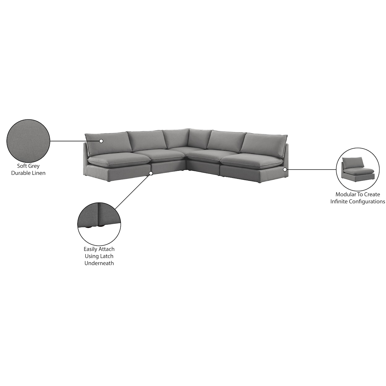 Meridian Furniture Mackenzie Modular Sectional