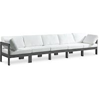 Nizuc White Water Resistant Fabric Outdoor Patio Modular Sofa