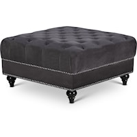 Sabrina Grey Velvet Ottoman