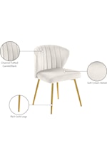 Meridian Furniture Finley Contemporary Grey Velvet Dining Chair with Gold Legs