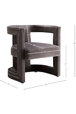Meridian Furniture Blair Contemporary Pink Velvet Accent Barrel Chair