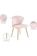 Meridian Furniture Finley Contemporary Pink Velvet Dining Chair with Gold Legs