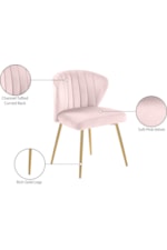 Meridian Furniture Finley Contemporary Pink Velvet Dining Chair with Gold Legs