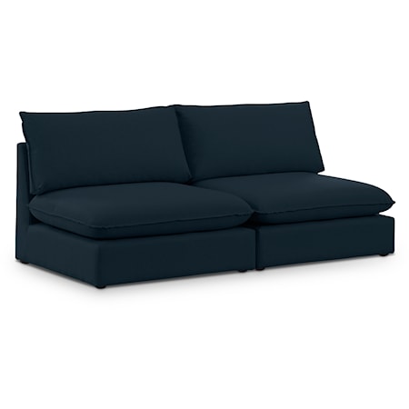 Mackenzie Navy Durable Linen Textured Modular Sofa