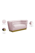 Meridian Furniture Bellini Contemporary 3-Piece Pink Velvet Living Room Group