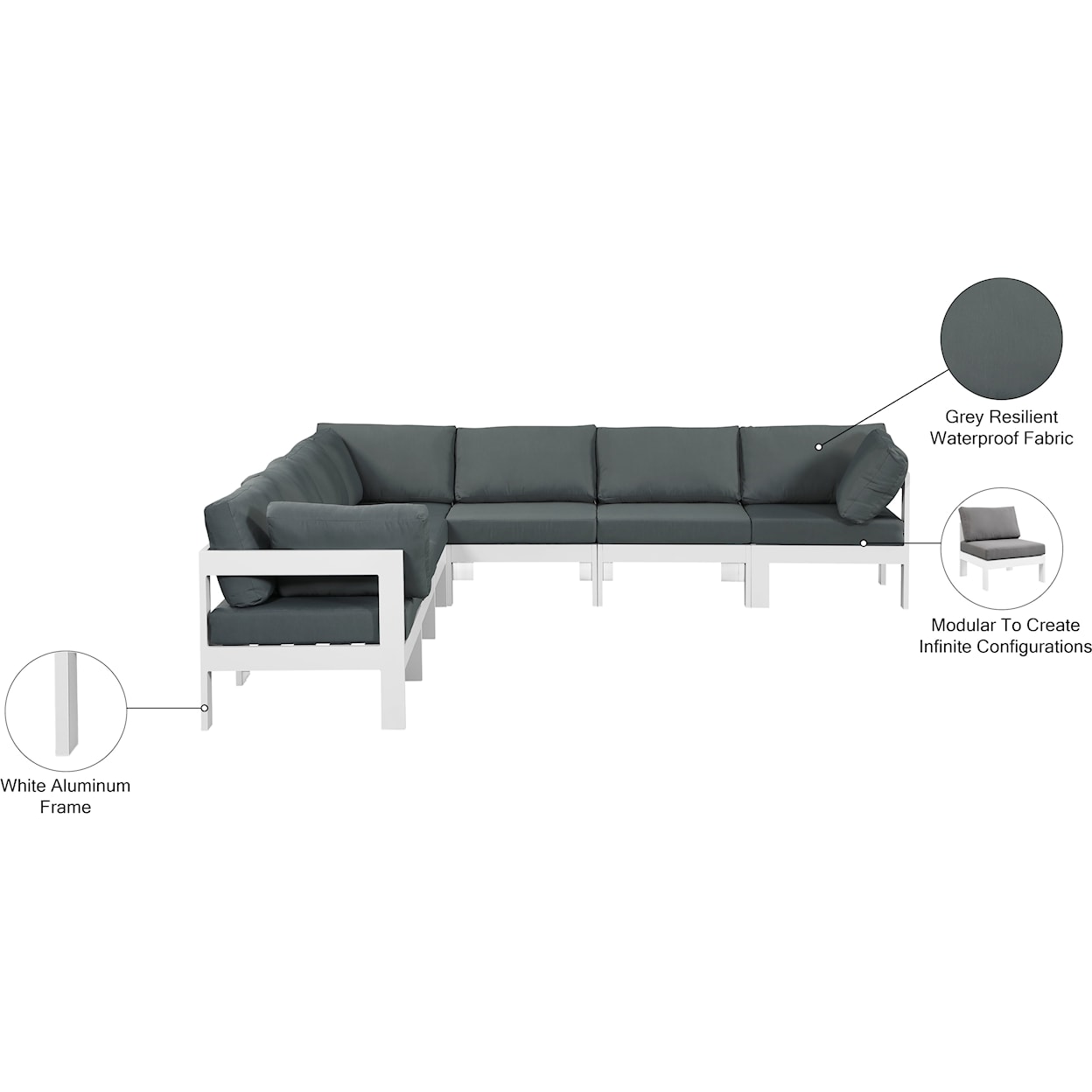 Meridian Furniture Nizuc Modular Sectional