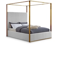Jones White Faux Leather King Bed