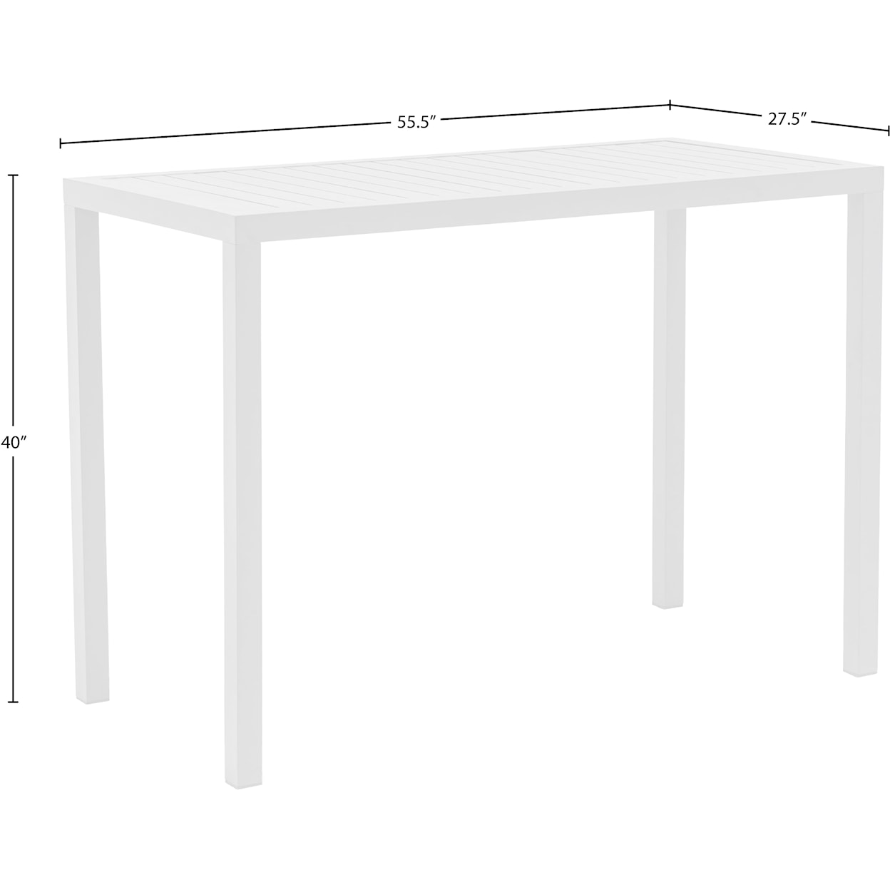 Meridian Furniture Maldives Rectangle Bar Table