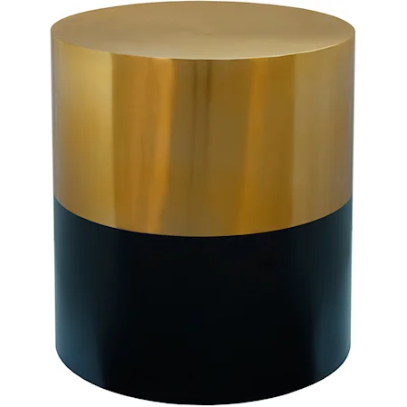 Contemporary 20" Metal Round End Table with Gold Top