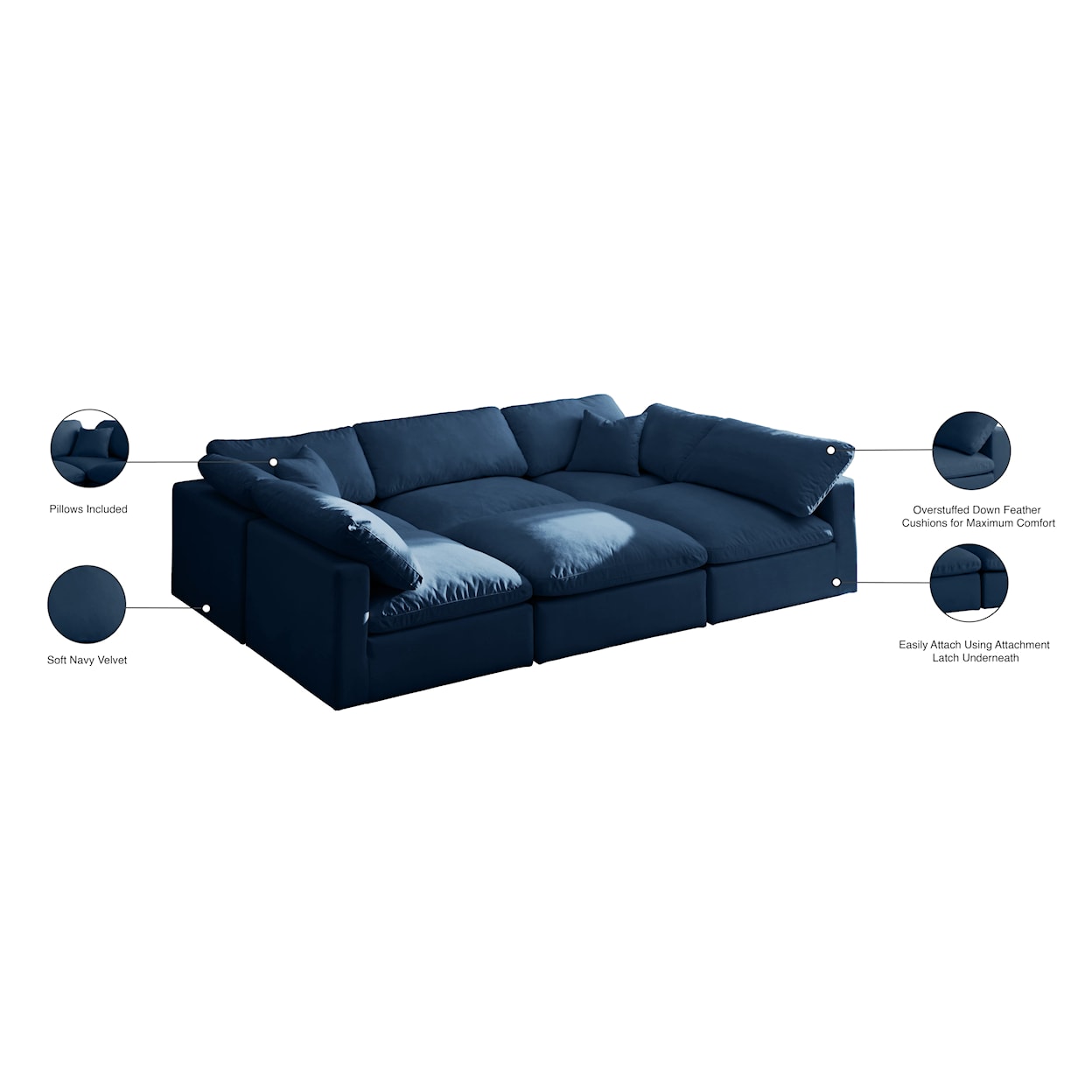 Meridian Furniture Plush Standard Comfort Modular Sectional