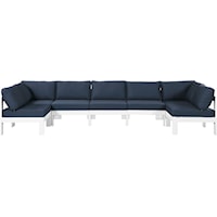 Nizuc Navy Water Resistant Fabric Outdoor Patio Modular Sectional