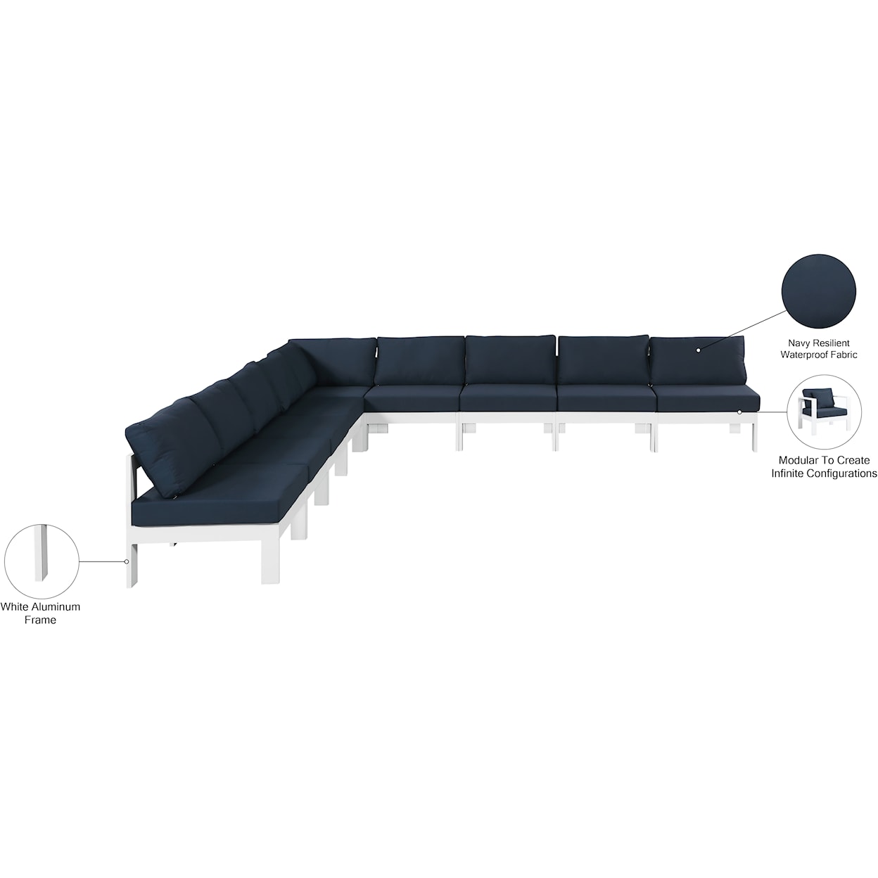 Meridian Furniture Nizuc Modular Sectional