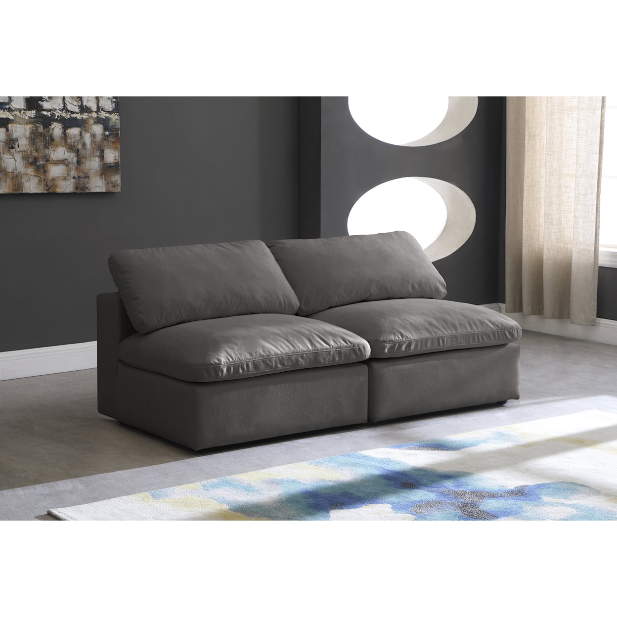 Meridian Furniture Cozy Comfort Modular Armless Sofa