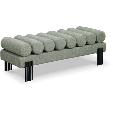 Contemporary Linen Upholstered Accent Bench - Green
