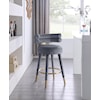 Meridian Furniture Fitzroy Upholstered Grey Velvet Counter Stool