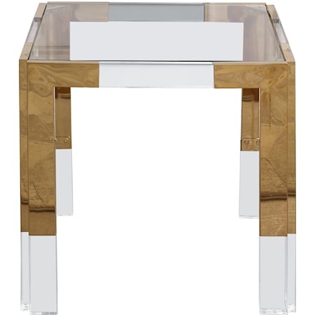 Contemporary Casper End Table Gold Stainless Steel