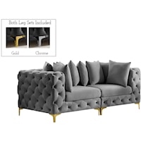 Tremblay Grey Velvet Modular Sofa