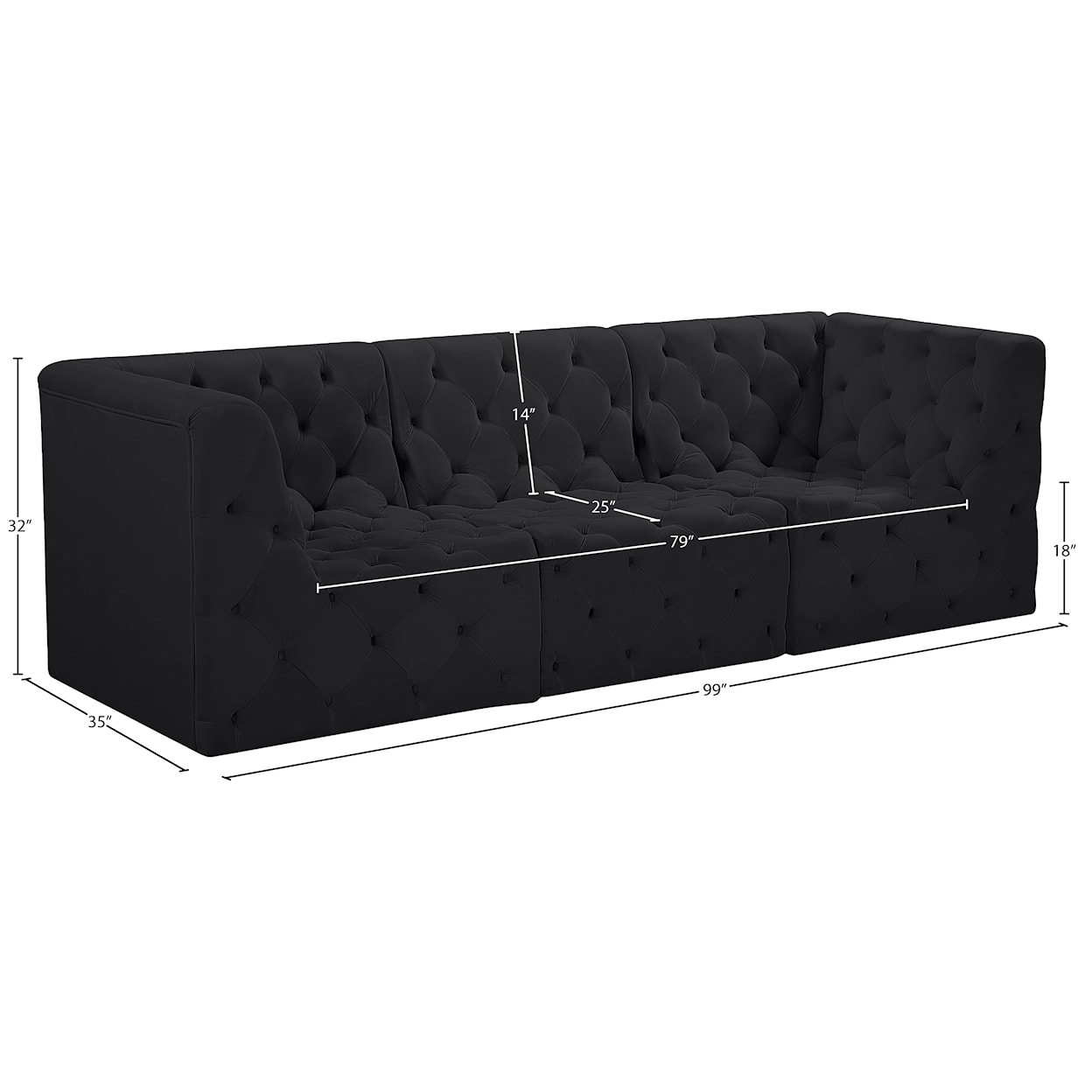 Meridian Furniture Tuft Modular Sofa