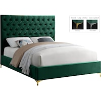 Cruz Green Velvet King Bed