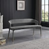 Meridian Furniture Destiny Upholstered Grey Velvet Bench