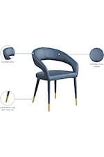 Meridian Furniture Destiny Contemporary Upholstered Navy Faux Leather Dining Chair