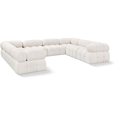 Ames Cream Boucle Fabric Modular Sectional