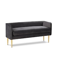 Contemporary Velvet Upholstered Bench