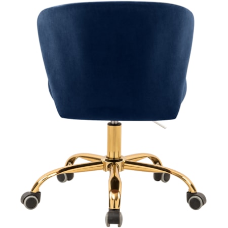 Navy Velvet Office Chair with Gold Base