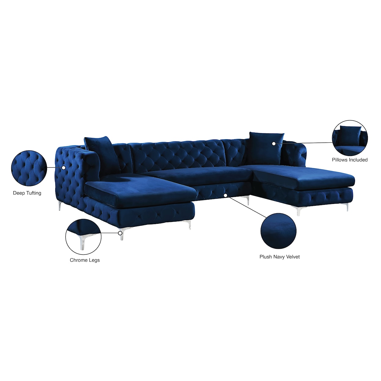 Meridian Furniture Gail 3pc. Sectional