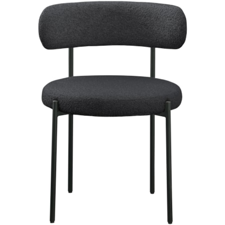 Fabric Dining Chair with Black Iron Frame