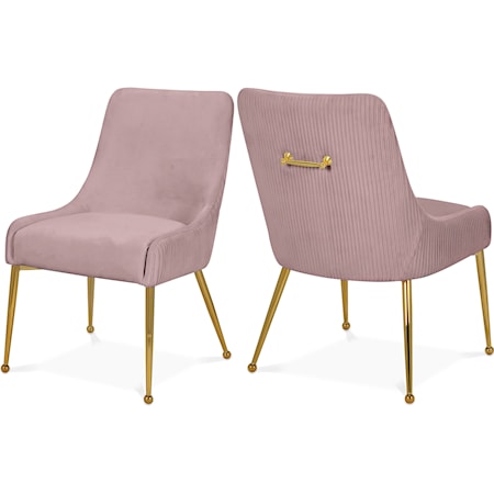 Contemporary Ace Dining Chair Pink Velvet